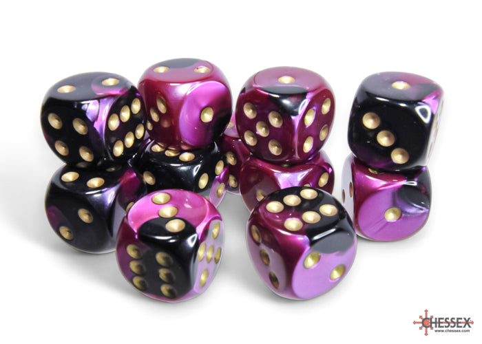 Chessex Gemini 16mm D6 Dice Blocks (266AA)-Blue-Gold/white-Chessex-Ace Cards & Collectibles