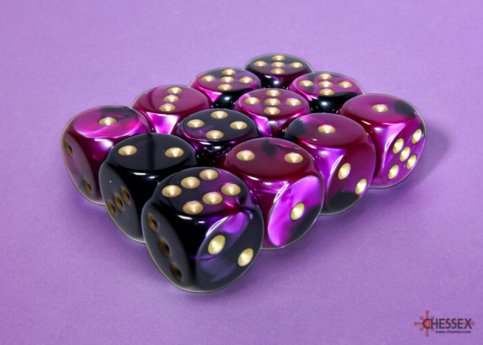 Chessex Gemini 16mm D6 Dice Blocks (266AA)-Blue-Gold/white-Chessex-Ace Cards & Collectibles