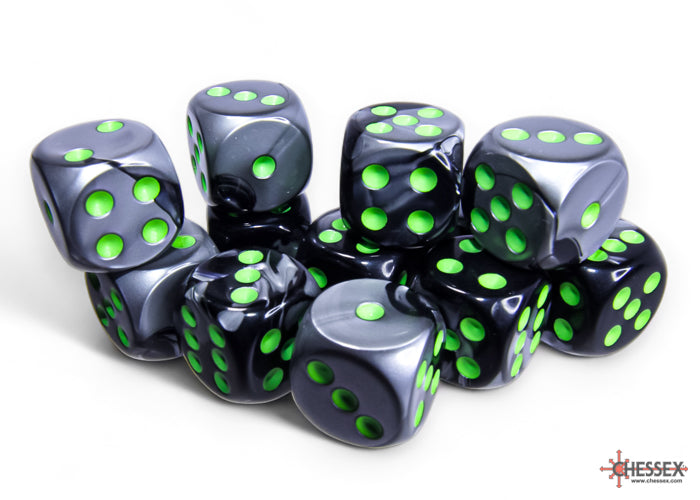 Chessex Gemini 16mm D6 Dice Blocks (266AA)-Blue-Gold/white-Chessex-Ace Cards & Collectibles