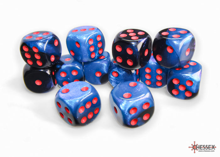 Chessex Gemini 16mm D6 Dice Blocks (266AA)-Blue-Gold/white-Chessex-Ace Cards & Collectibles