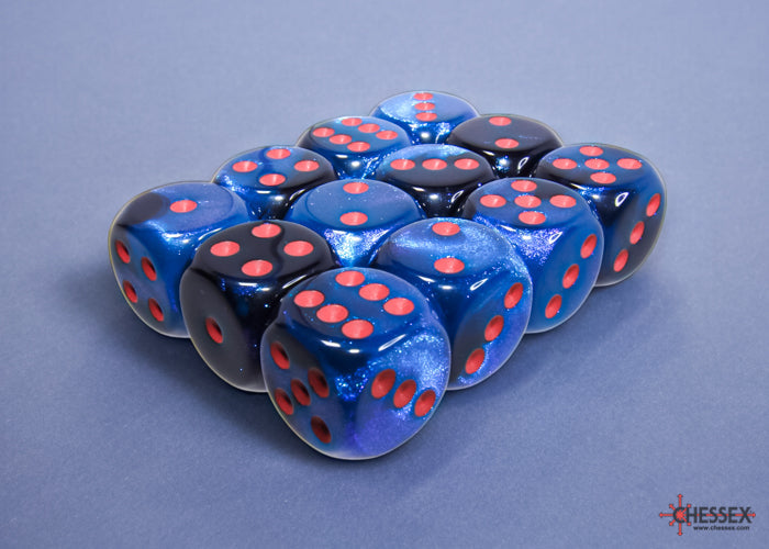 Chessex Gemini 16mm D6 Dice Blocks (266AA)-Blue-Gold/white-Chessex-Ace Cards & Collectibles