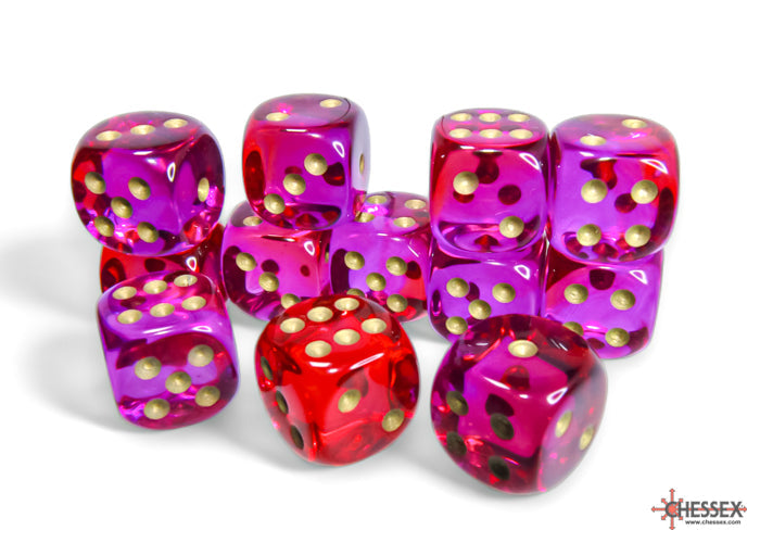 Chessex Gemini 16mm D6 Dice Blocks (266AA)-Blue-Gold/white-Chessex-Ace Cards & Collectibles