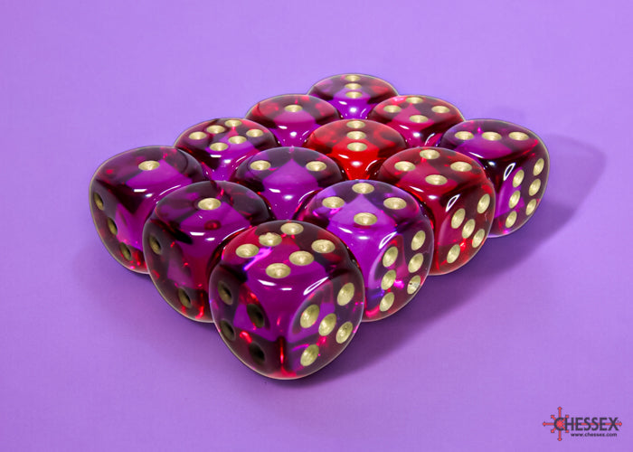 Chessex Gemini 16mm D6 Dice Blocks (266AA)-Blue-Gold/white-Chessex-Ace Cards & Collectibles