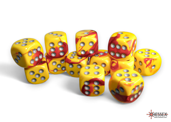 Chessex Gemini 16mm D6 Dice Blocks (266AA)-Blue-Gold/white-Chessex-Ace Cards & Collectibles