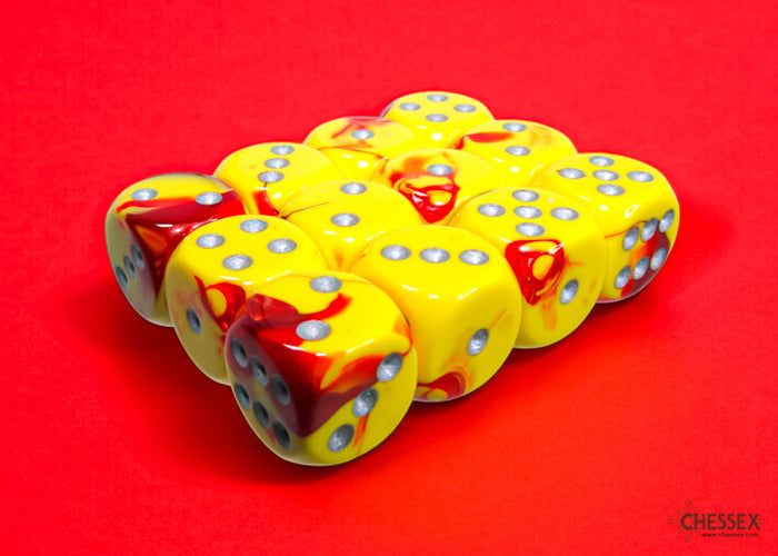 Chessex Gemini 16mm D6 Dice Blocks (266AA)-Blue-Gold/white-Chessex-Ace Cards & Collectibles