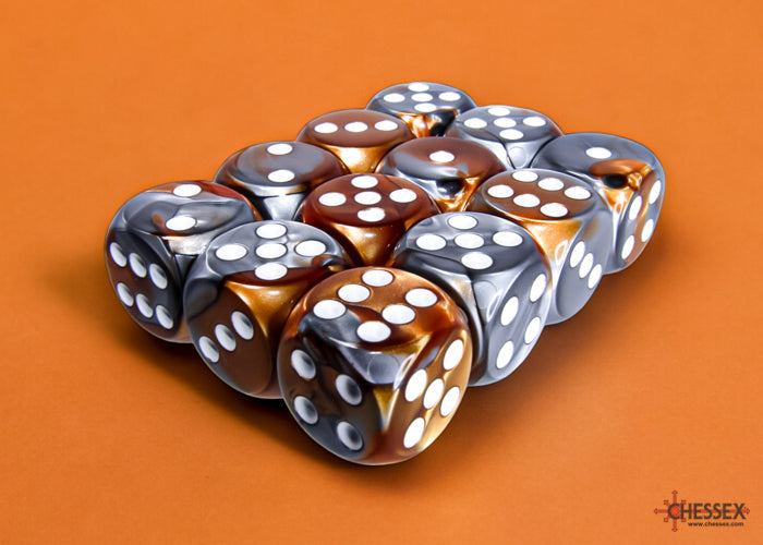 Chessex Gemini 16mm D6 Dice Blocks (266AA)-Blue-Gold/white-Chessex-Ace Cards & Collectibles