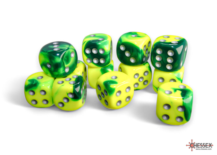 Chessex Gemini 16mm D6 Dice Blocks (266AA)-Blue-Gold/white-Chessex-Ace Cards & Collectibles