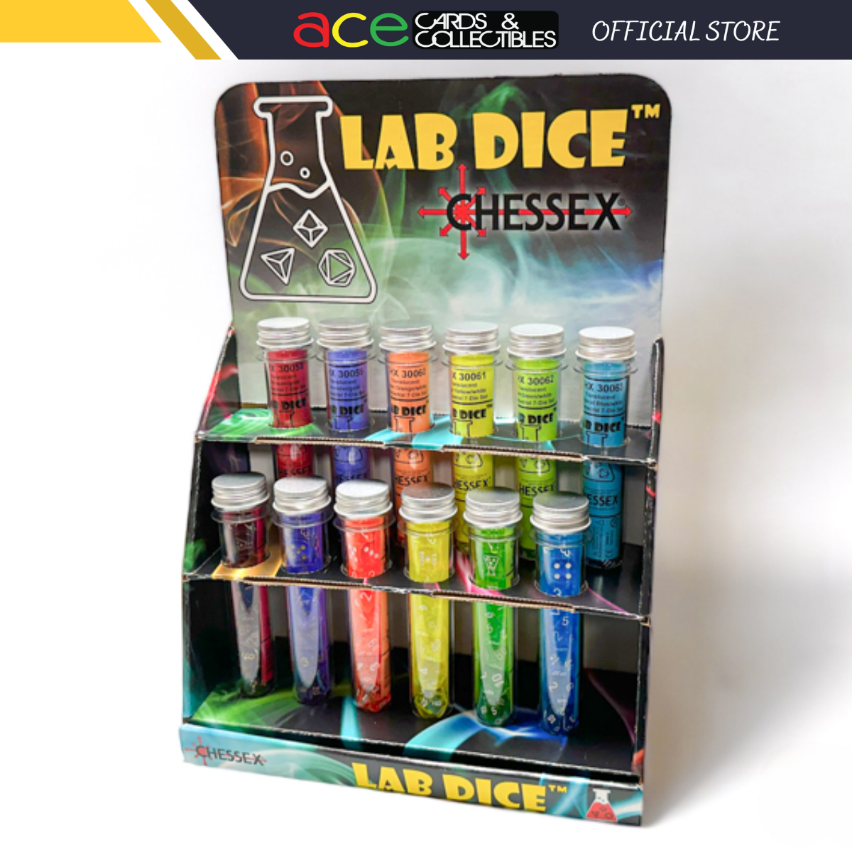 Chessex Lab Dice 7 Polyhedral Dice Set-Crimson/Gold-Chessex-Ace Cards & Collectibles