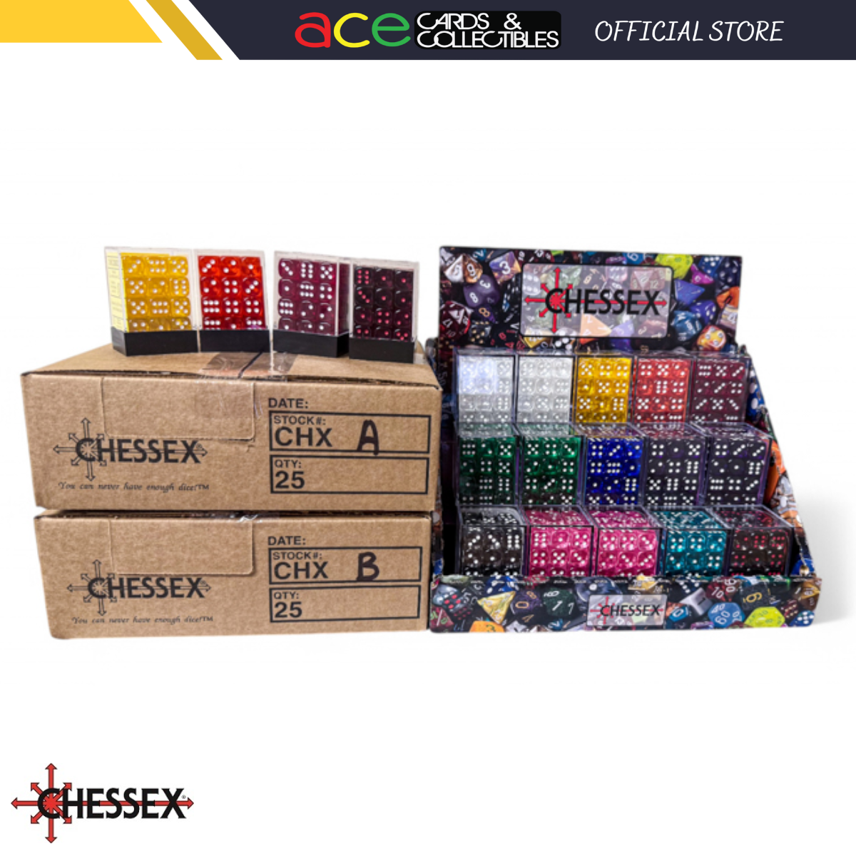 Chessex Translucent 12mm Dice Blocks (238AA)-23801-Chessex-Ace Cards & Collectibles