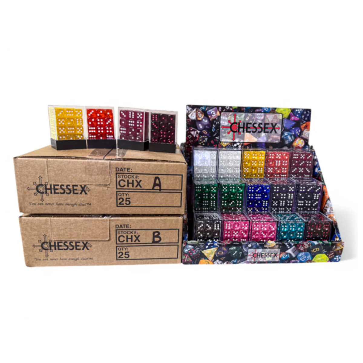 Chessex Translucent 12mm Dice Blocks (238AA)-23801-Chessex-Ace Cards & Collectibles