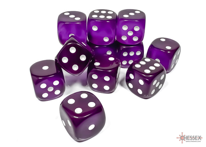 Chessex Translucent 16mm Dice Blocks (236AA)-16mm Clear/white-Chessex-Ace Cards & Collectibles