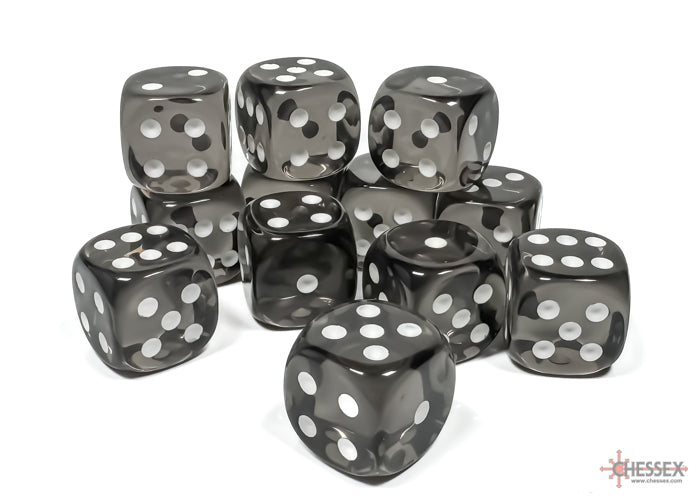 Chessex Translucent 16mm Dice Blocks (236AA)-16mm Clear/white-Chessex-Ace Cards & Collectibles