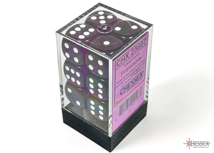 Chessex Translucent 16mm Dice Blocks (236AA)-16mm Purple/white-Chessex-Ace Cards & Collectibles