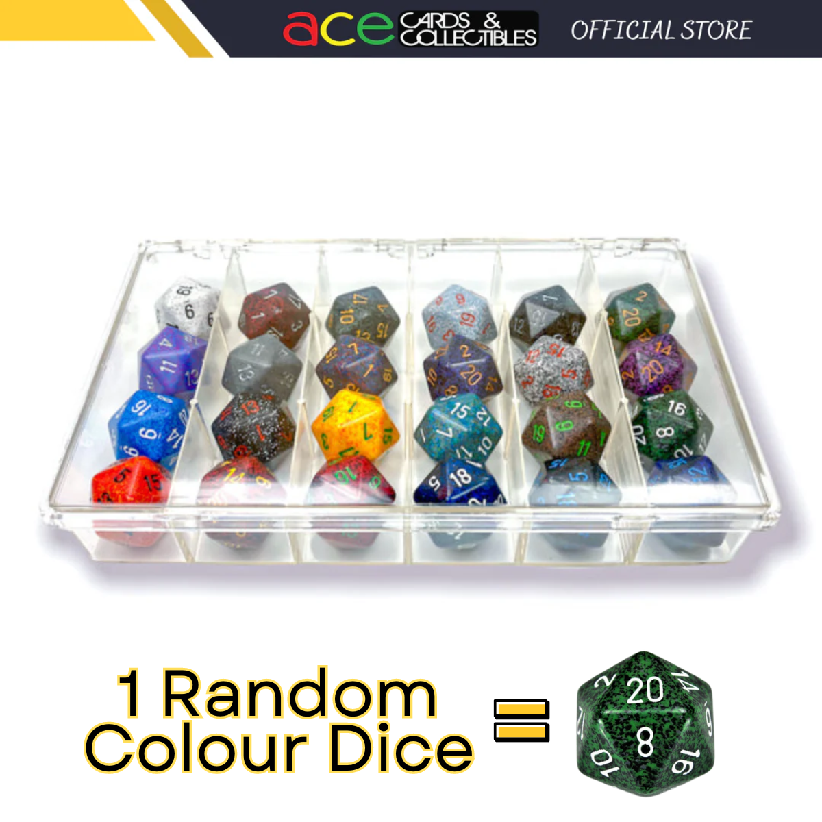 Random Color Chessex Dice Speckled 34mm d20s Dice (1 Piece)-Chessex-Ace Cards &amp; Collectibles