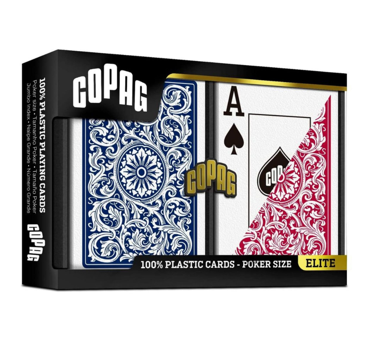 COPAG 1546 Elite Plastic Playing Cards - Poker Size Jumbo Index Red/Blue Double Deck-Copag-Ace Cards & Collectibles