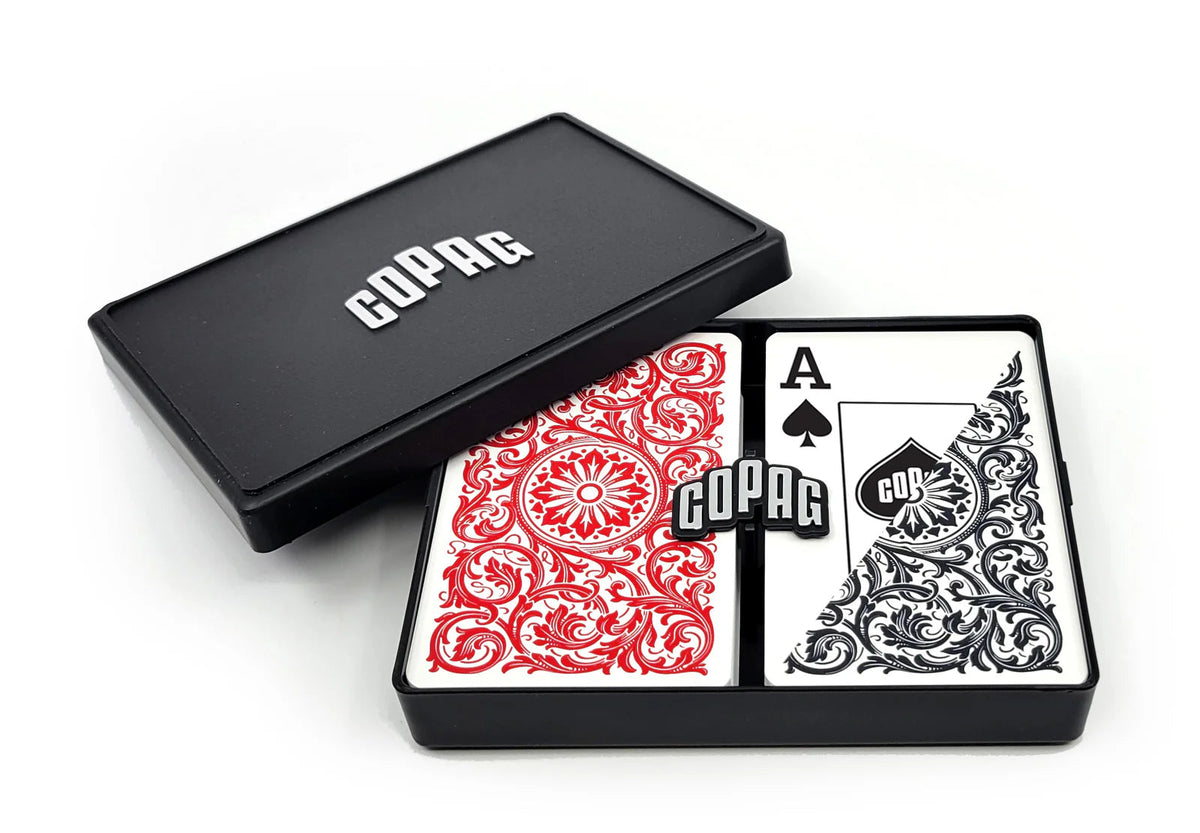 Copag 1546 100% Plastic Playing Cards - Bridge Size Jumbo Index Double Deck Set-Black/Red-Copag-Ace Cards &amp; Collectibles
