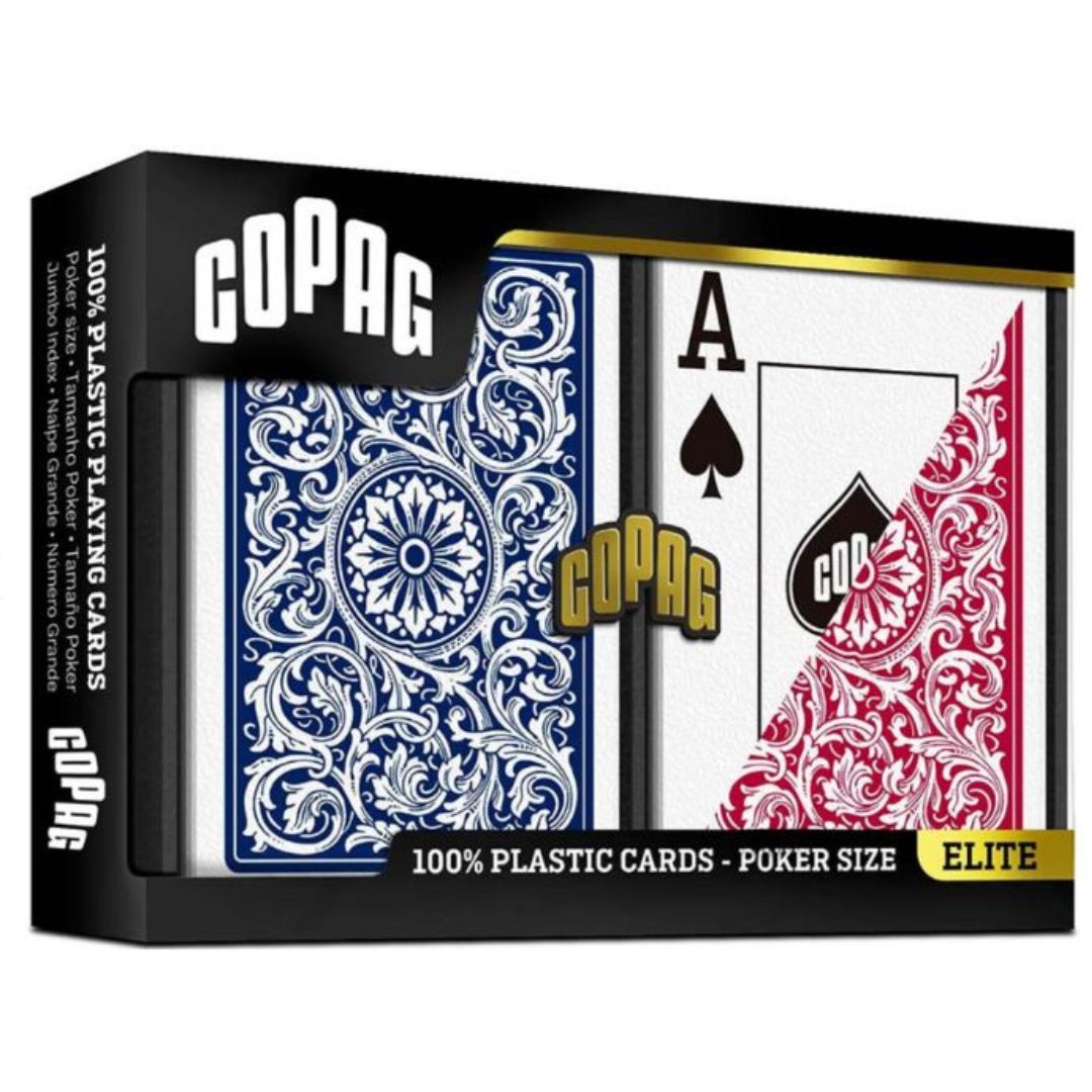 Copag 1546 100% Plastic Playing Cards - Bridge Size Jumbo Index Double Deck Set-Red/Blue-Copag-Ace Cards &amp; Collectibles