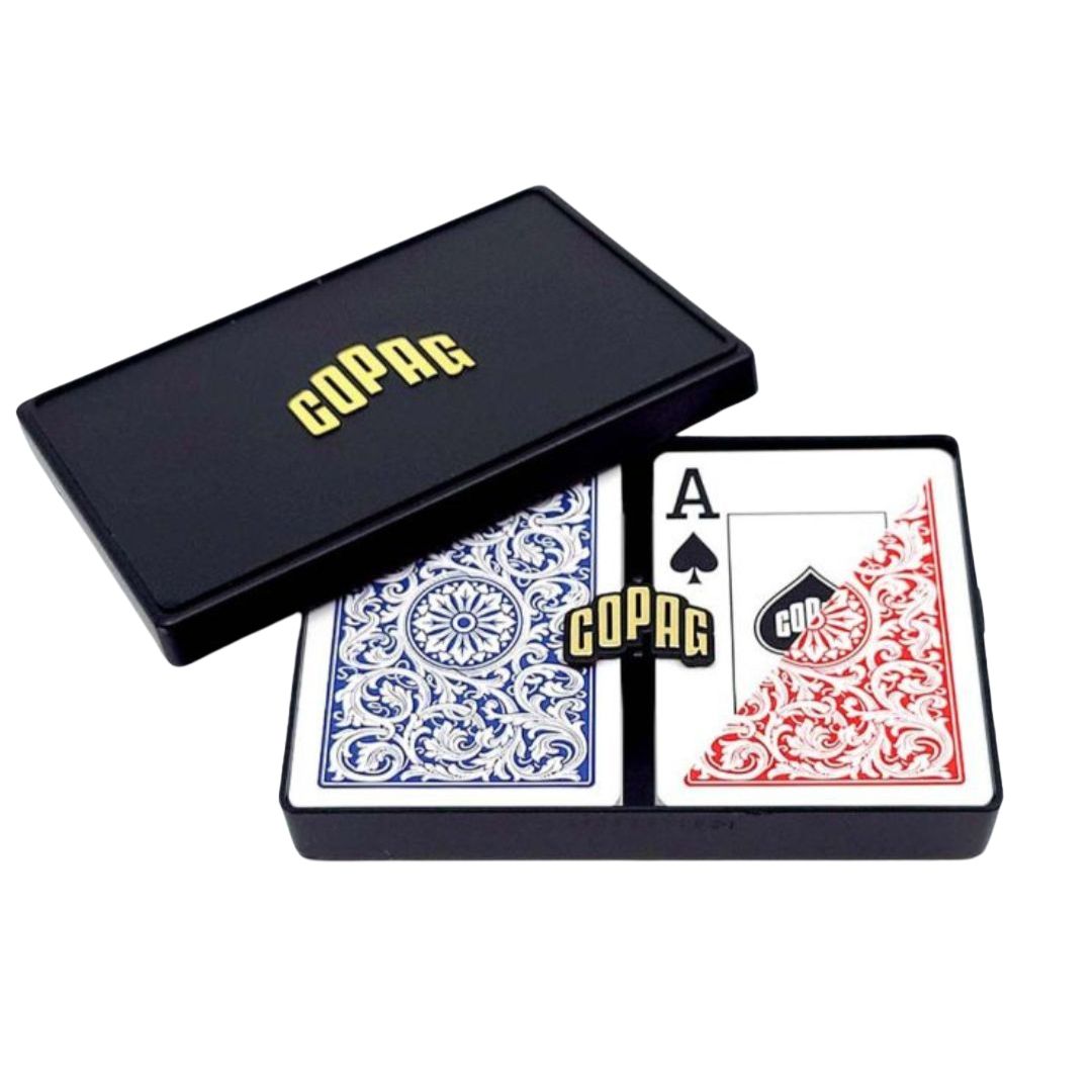 Copag 1546 100% Plastic Playing Cards - Bridge Size Jumbo Index Double Deck Set-Red/Blue-Copag-Ace Cards &amp; Collectibles