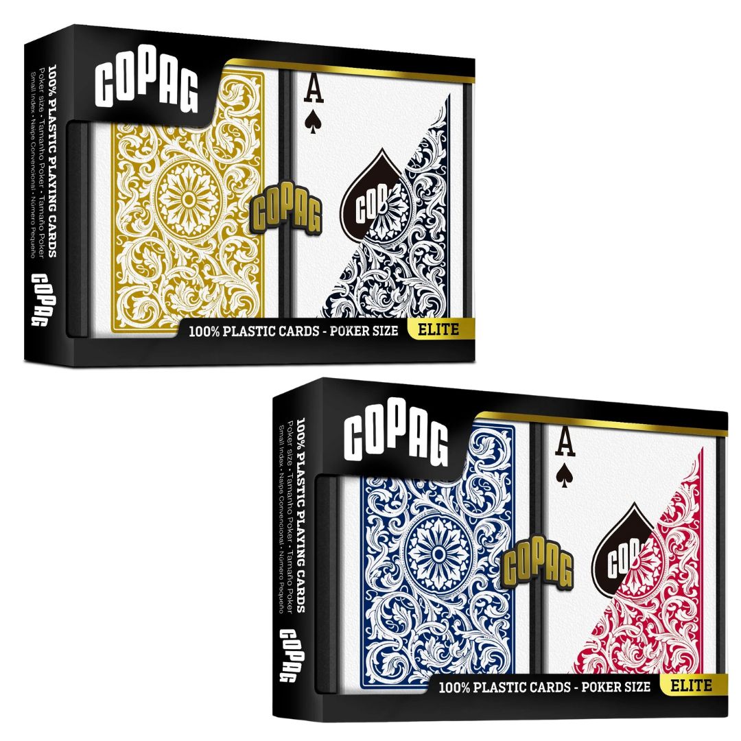 Copag 1546 100% Plastic Playing Cards - Poker Size Regular Index Double Deck Set-Blue/Red-Copag-Ace Cards & Collectibles