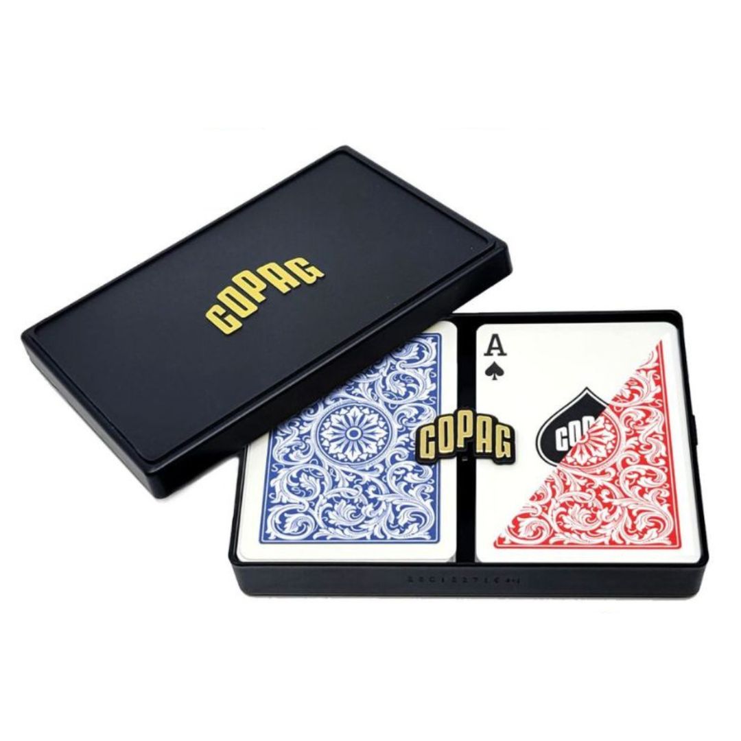 Copag 1546 100% Plastic Playing Cards - Poker Size Regular Index Double Deck Set-Blue/Red-Copag-Ace Cards &amp; Collectibles