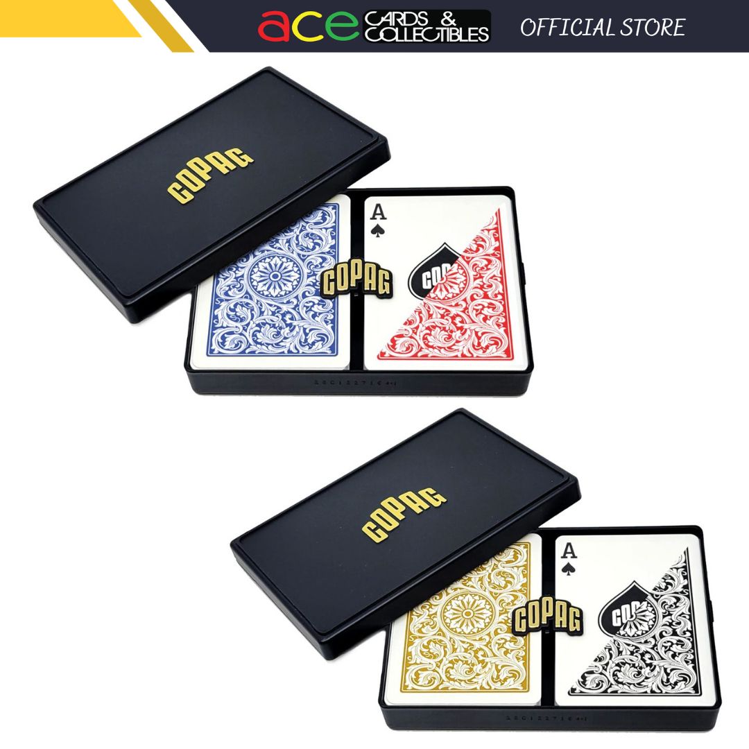 Copag 1546 100% Plastic Playing Cards - Poker Size Regular Index Double Deck Set-Blue/Red-Copag-Ace Cards & Collectibles