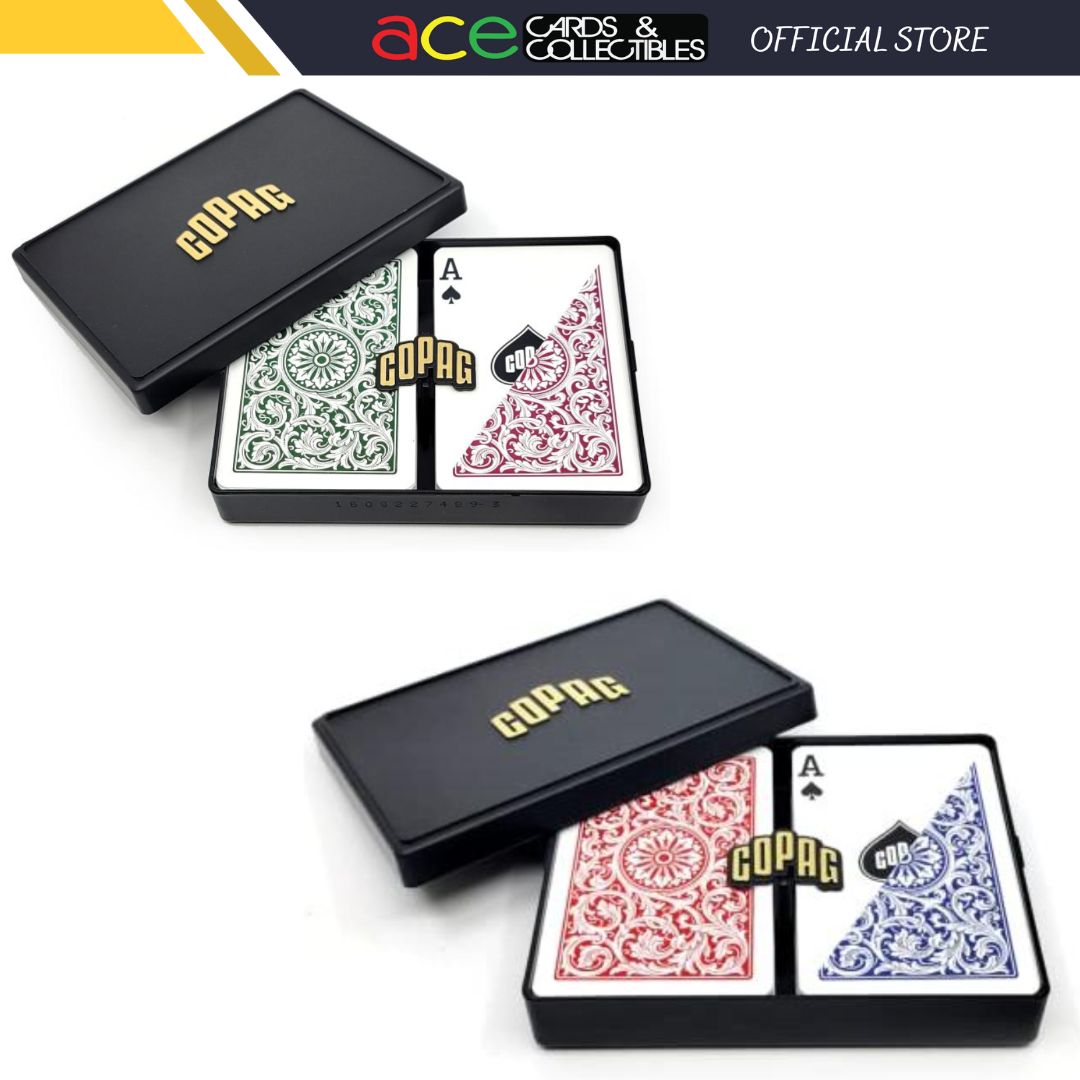 Copag 1546 Plastic Playing Cards - Bridge Size Regular Index Double Deck Set-Green / Burgundy-Copag-Ace Cards & Collectibles