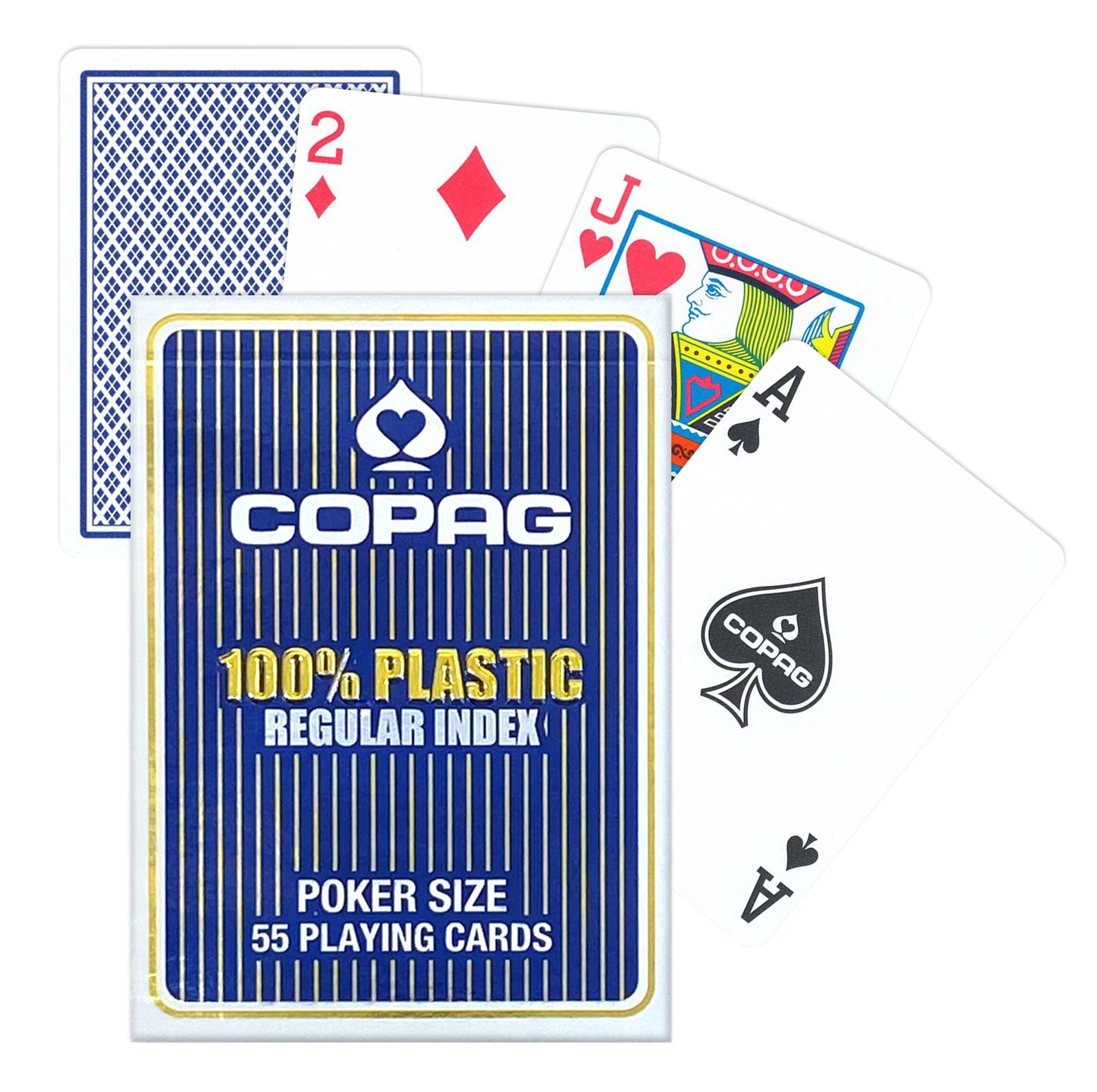 Copag 2 Corner Red & Blue Plastic Playing Cards-Blue-Copag-Ace Cards & Collectibles