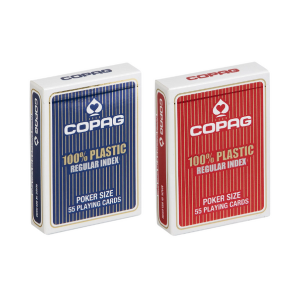 Copag 2 Corner Red & Blue Plastic Playing Cards-Blue-Copag-Ace Cards & Collectibles