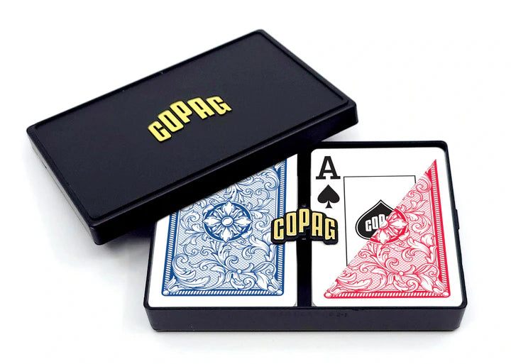 Copag Legacy 100% Plastic Playing Cards Poker Size Jumbo Index Double Deck Set-Red/Blue-Copag-Ace Cards &amp; Collectibles