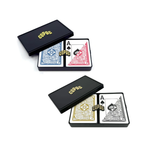 Copag Legacy 100% Plastic Playing Cards Poker Size Jumbo Index Double Deck Set-Red/Blue-Copag-Ace Cards & Collectibles
