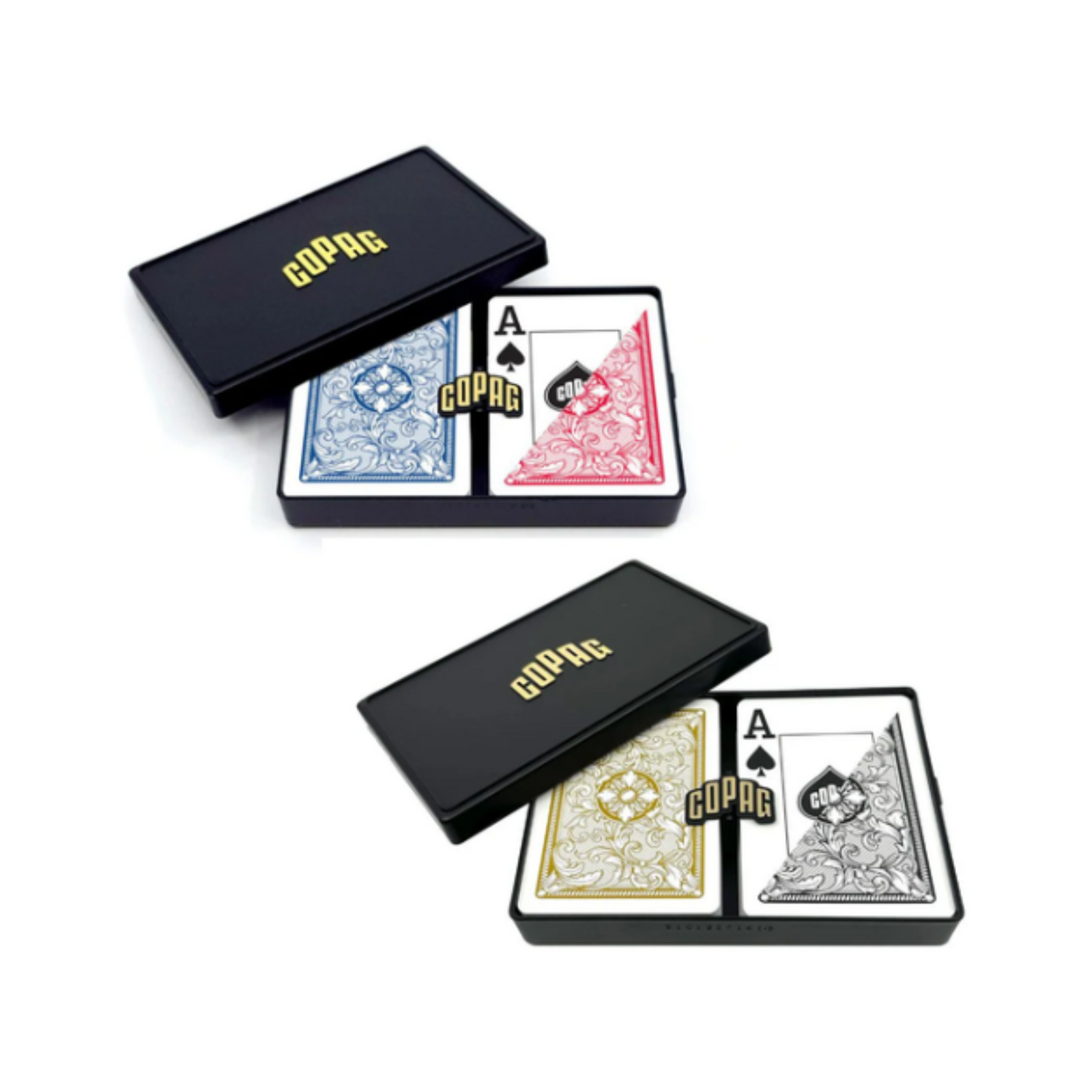 Copag Legacy 100% Plastic Playing Cards Poker Size Jumbo Index Double Deck Set-Red/Blue-Copag-Ace Cards & Collectibles