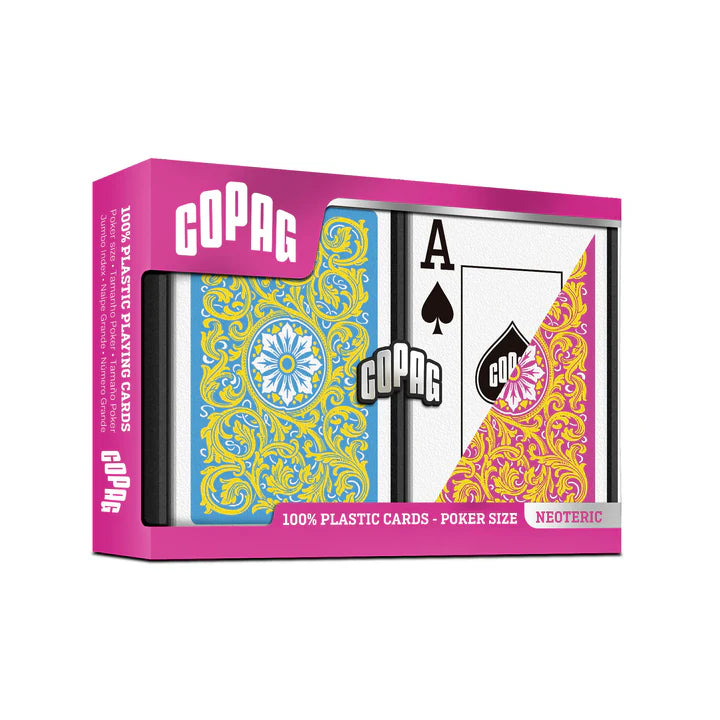 Copag Neoteric Poker Size Jumbo Index Double Deck Set-Blue/Green/Red-Copag-Ace Cards &amp; Collectibles