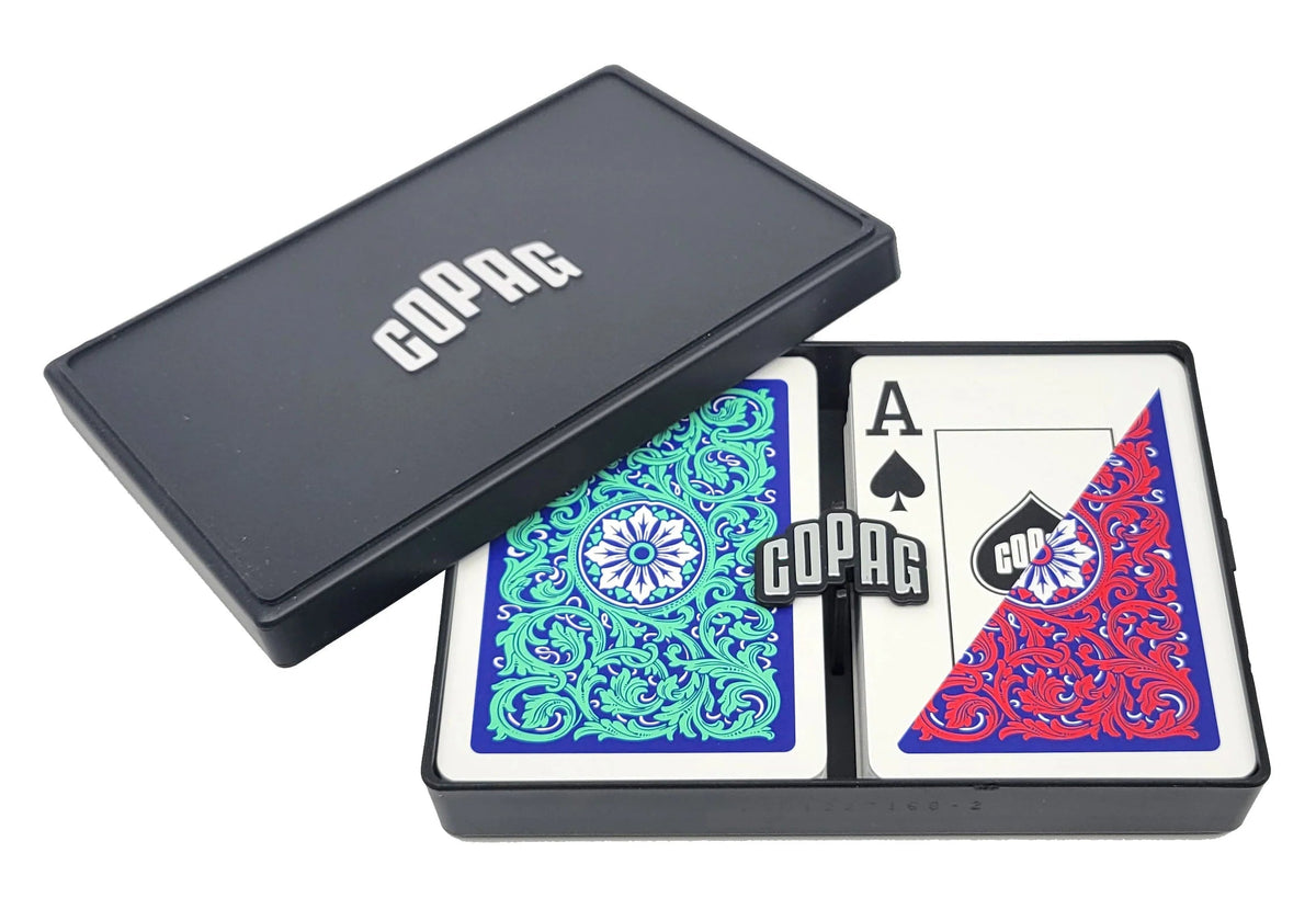 Copag Neoteric Poker Size Jumbo Index Double Deck Set-Blue/Green/Red-Copag-Ace Cards &amp; Collectibles