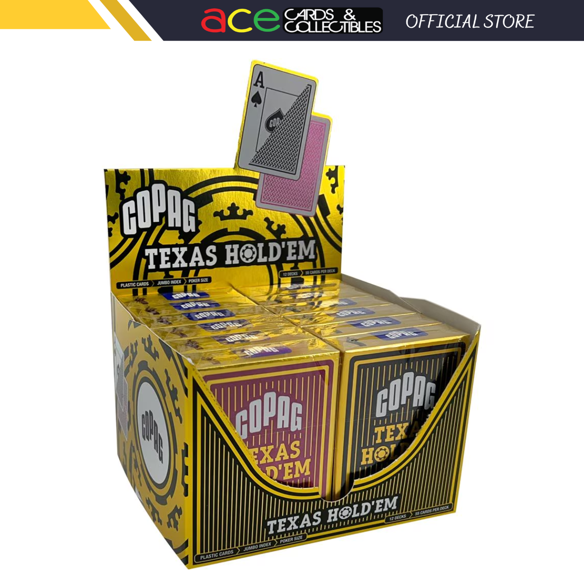 Copag Texas Hold'Em Plastic Playing Cards-Black-Copag-Ace Cards & Collectibles