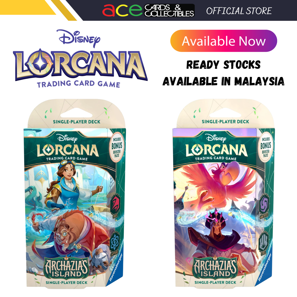 Disney Lorcana Archazia's Island Set 7 Single Player Deck-An Inventive Pair-Disney Lorcana-Ace Cards & Collectibles