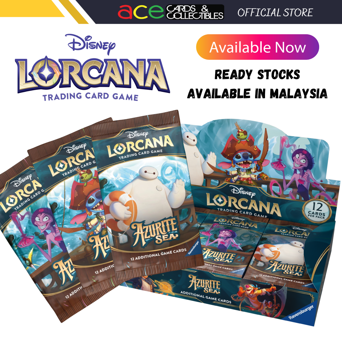 Disney Lorcana Azurite Sea Set 6 Booster Series-Single Pack (Random)-Disney Lorcana-Ace Cards & Collectibles