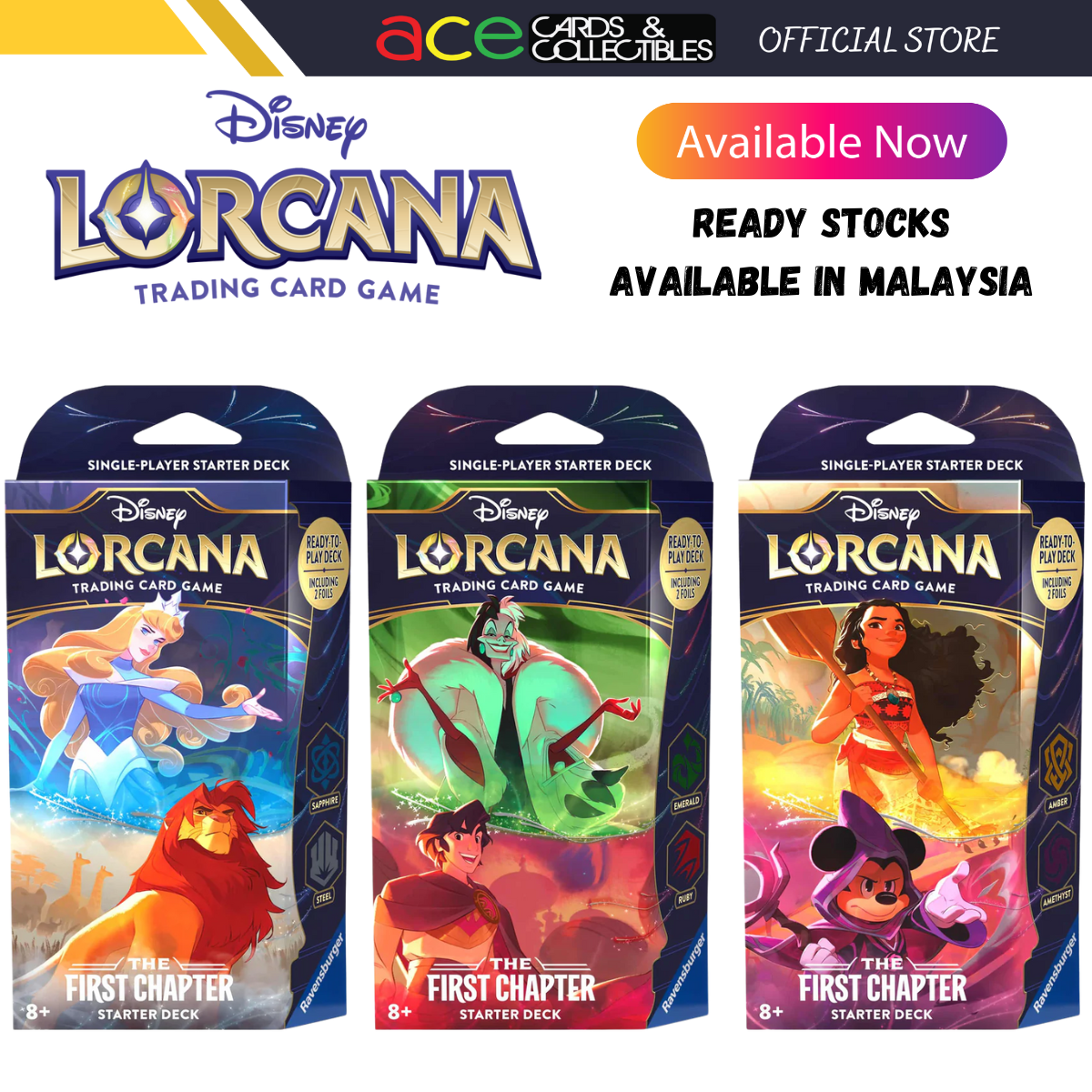 Disney Lorcana The First Chapter Set 1 Starter Deck-A Steadfast Strategy-Disney Lorcana-Ace Cards & Collectibles