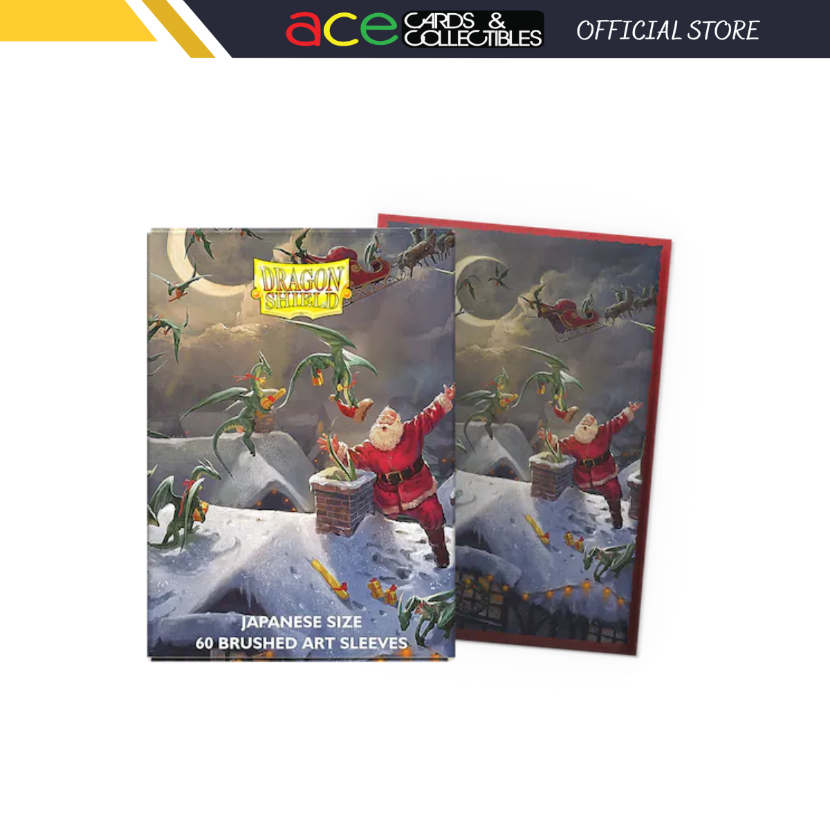 Dragon Shield Brushed Art Sleeves Japanese Size 60pcs "Christmas 2023"-Dragon Shield-Ace Cards & Collectibles