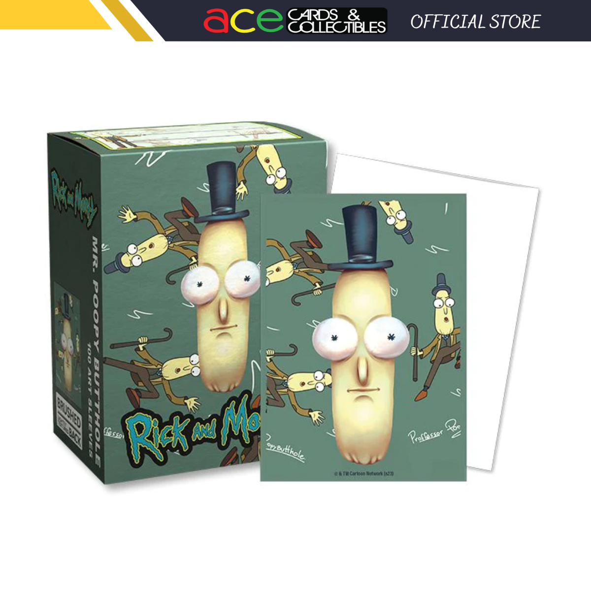 Dragon Shield Brushed Art Sleeves Standard Size 100pcs - Ricky And Morty- &quot;Mr. Poopy Butthole&quot;-Dragon Shield-Ace Cards &amp; Collectibles