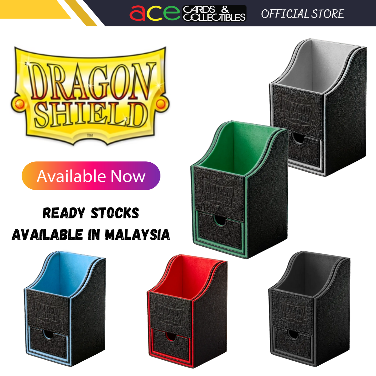 Dragon Shield Deck Box Nest+ 100-Black/Grey-Dragon Shield-Ace Cards & Collectibles