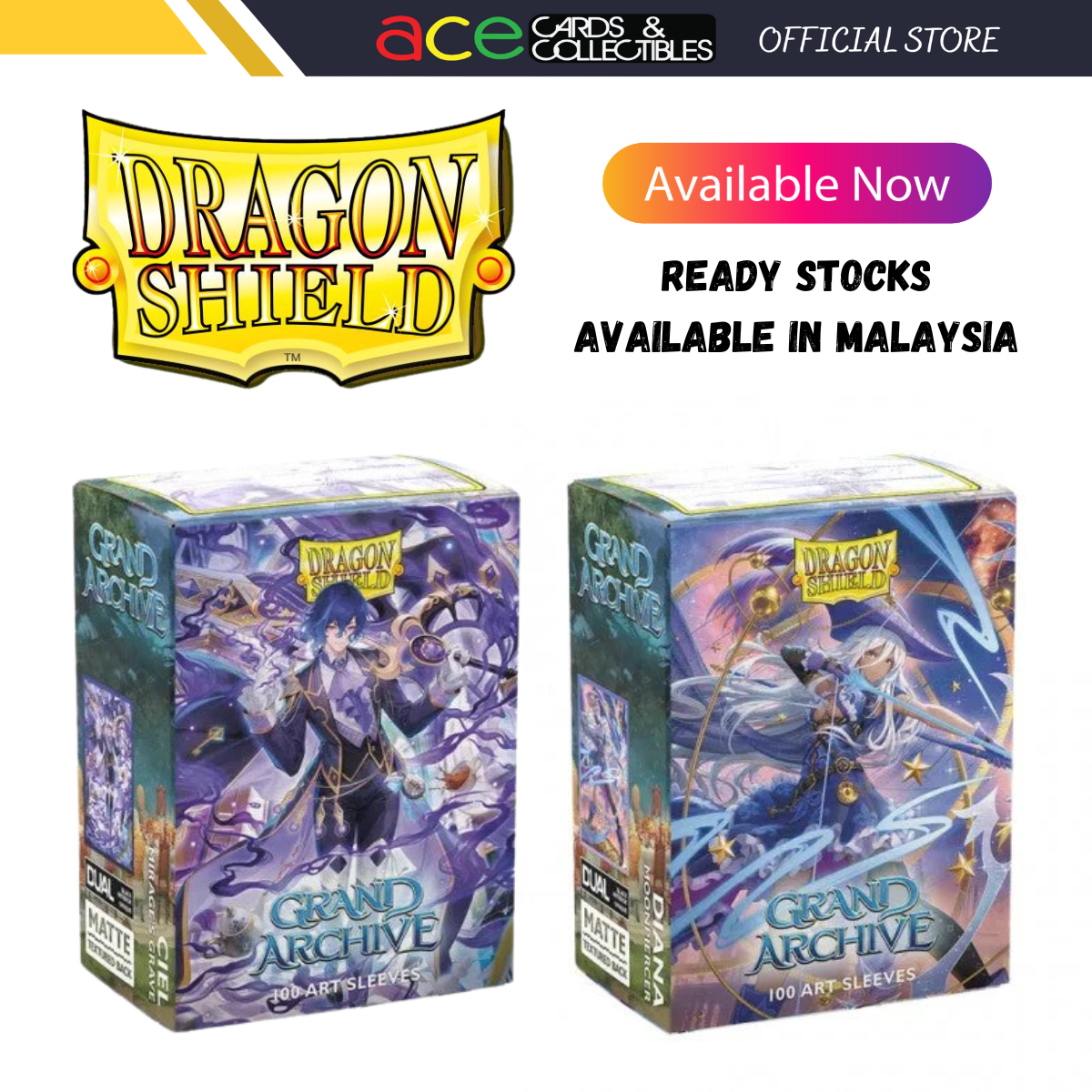 Dragon Shield Grand Archive Sleeve Art Matte Standard Size 100pcs "Ciel, Mirage's Grave / Diana, Moonpiercer"-Ciel-Dragon Shield-Ace Cards & Collectibles