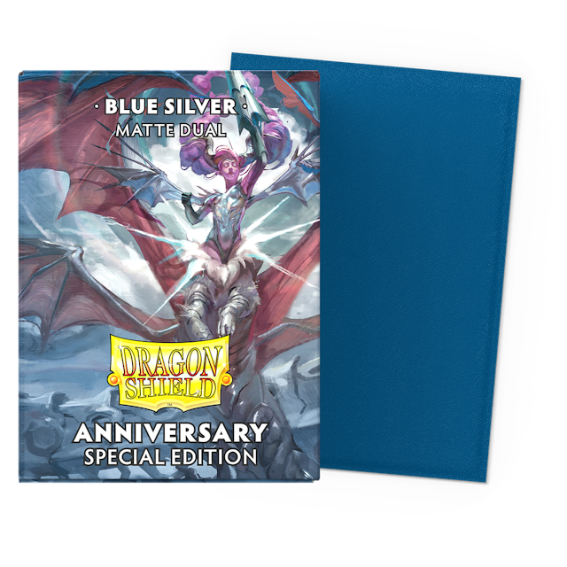 Dragon Shield Sleeve Dual Matte Standard Size 100pcs - &quot;Blue Silver&quot; (Special Edition)-Dragon Shield-Ace Cards &amp; Collectibles