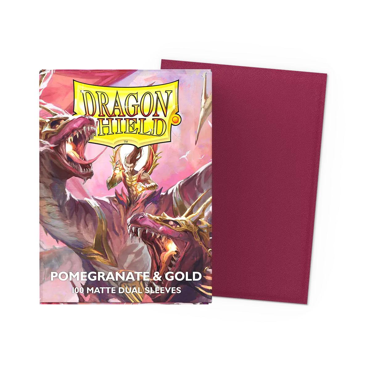 Dragon Shield Sleeve Dual Matte Standard Size 100pcs - Pomegranate & Gold-Dragon Shield-Ace Cards & Collectibles