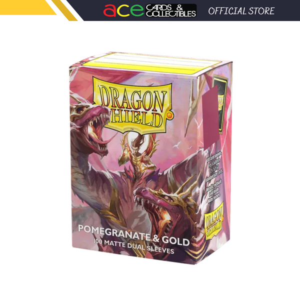 Dragon Shield Sleeve Dual Matte Standard Size 100pcs - Pomegranate & Gold-Dragon Shield-Ace Cards & Collectibles