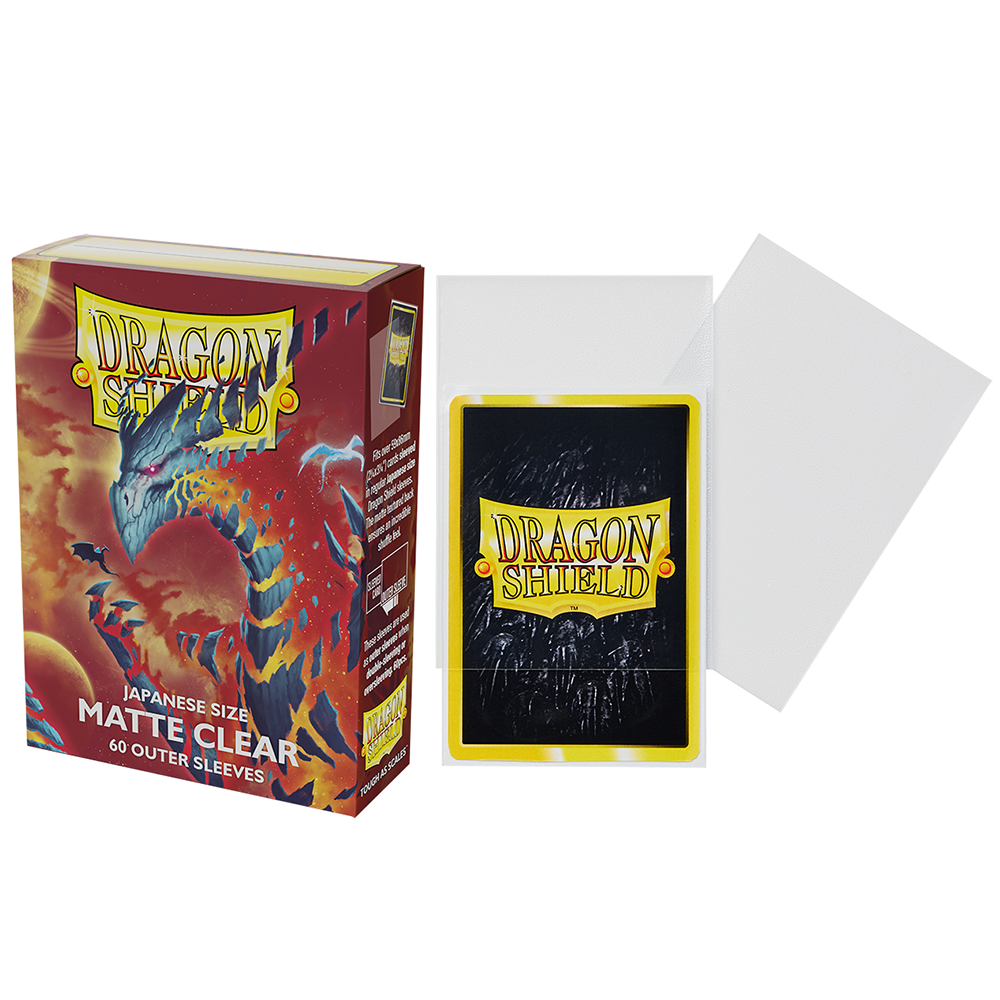 Dragon Shield Sleeve Matte Outer Small Size 60pcs - Clear Matte Outer (Japanese Size)-Dragon Shield-Ace Cards & Collectibles