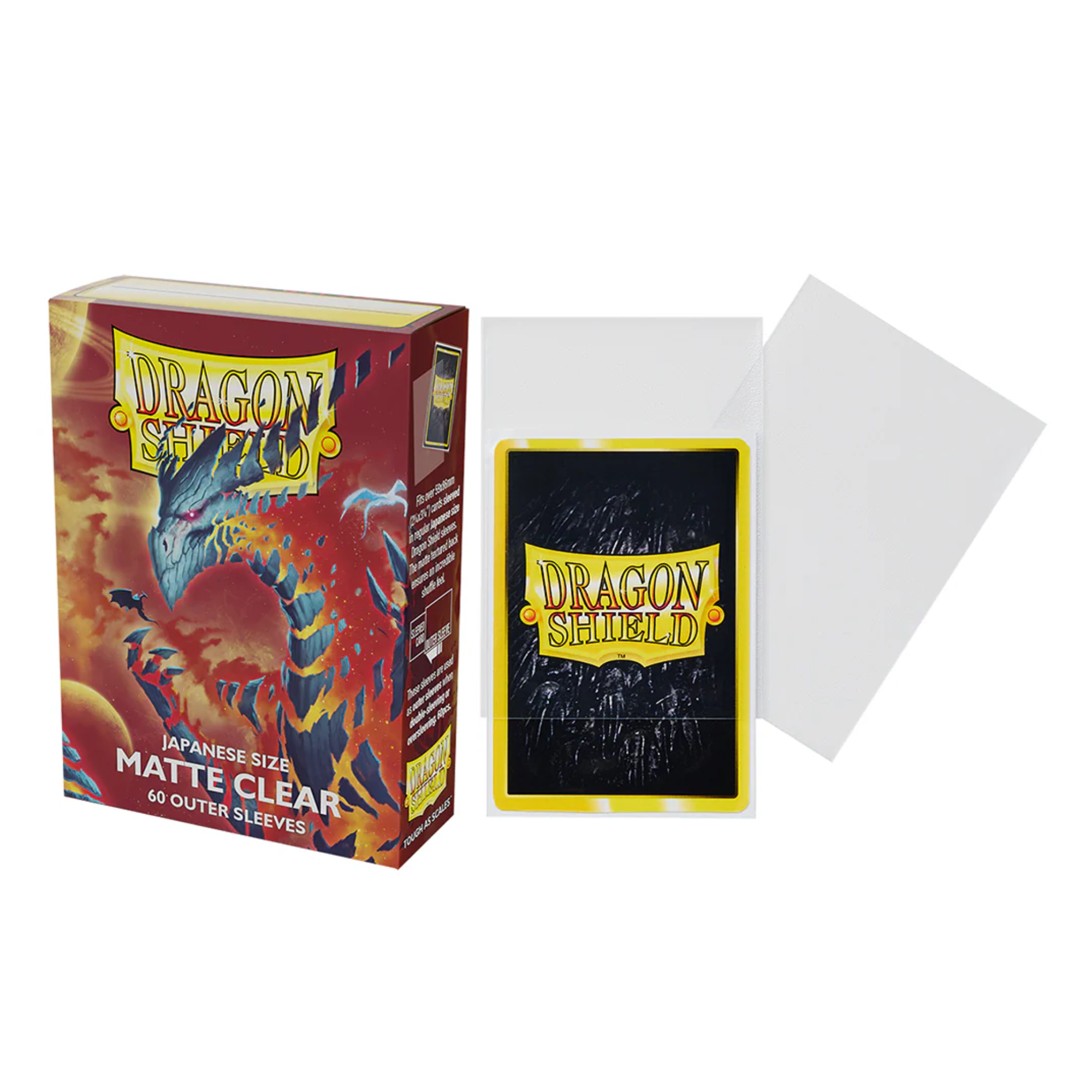 Dragon Shield Sleeve Matte Outer Small Size 60pcs - Clear Matte Outer (Japanese Size)-Dragon Shield-Ace Cards & Collectibles