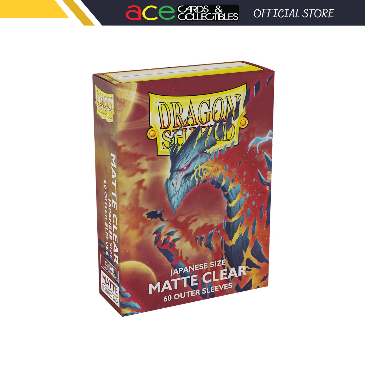 Dragon Shield Sleeve Matte Outer Small Size 60pcs - Clear Matte Outer (Japanese Size)-Dragon Shield-Ace Cards & Collectibles