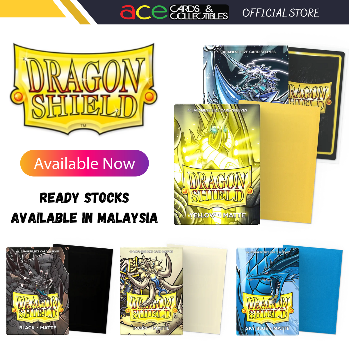 Dragon Shield Sleeve Matte Small Size 60pcs-Clear Matte-Dragon Shield-Ace Cards & Collectibles