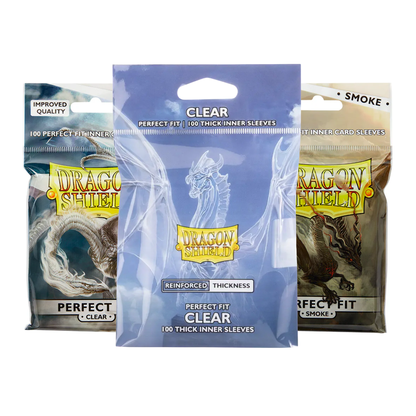 Dragon Shield Sleeve Perfect Fit 100pcs (Standard & Japanese Size)-Toploader-Clear-Dragon Shield-Ace Cards & Collectibles