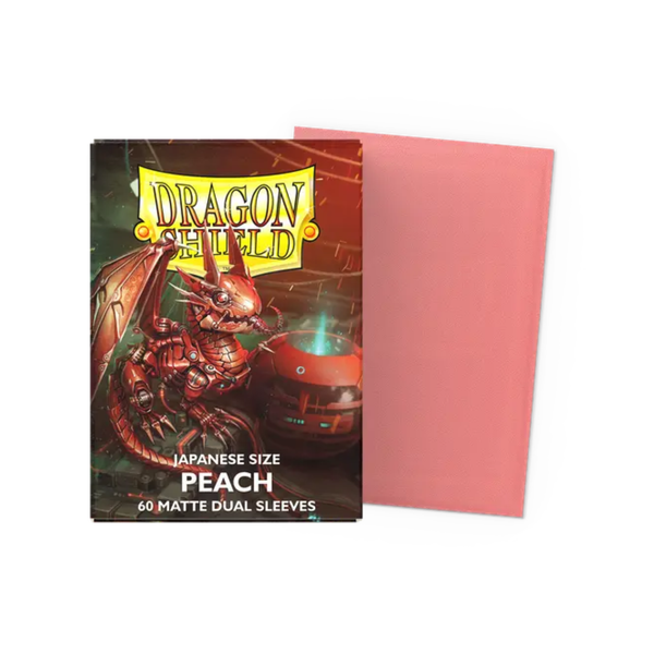Dragon Shield Sleeve Small Size 60 pcs Matte Dual Sleeves - Peach (Japanese Size)-Dragon Shield-Ace Cards & Collectibles